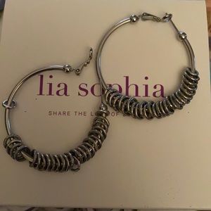 LiaSophia Run Around silver pierced earrings
